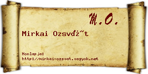 Mirkai Ozsvát névjegykártya